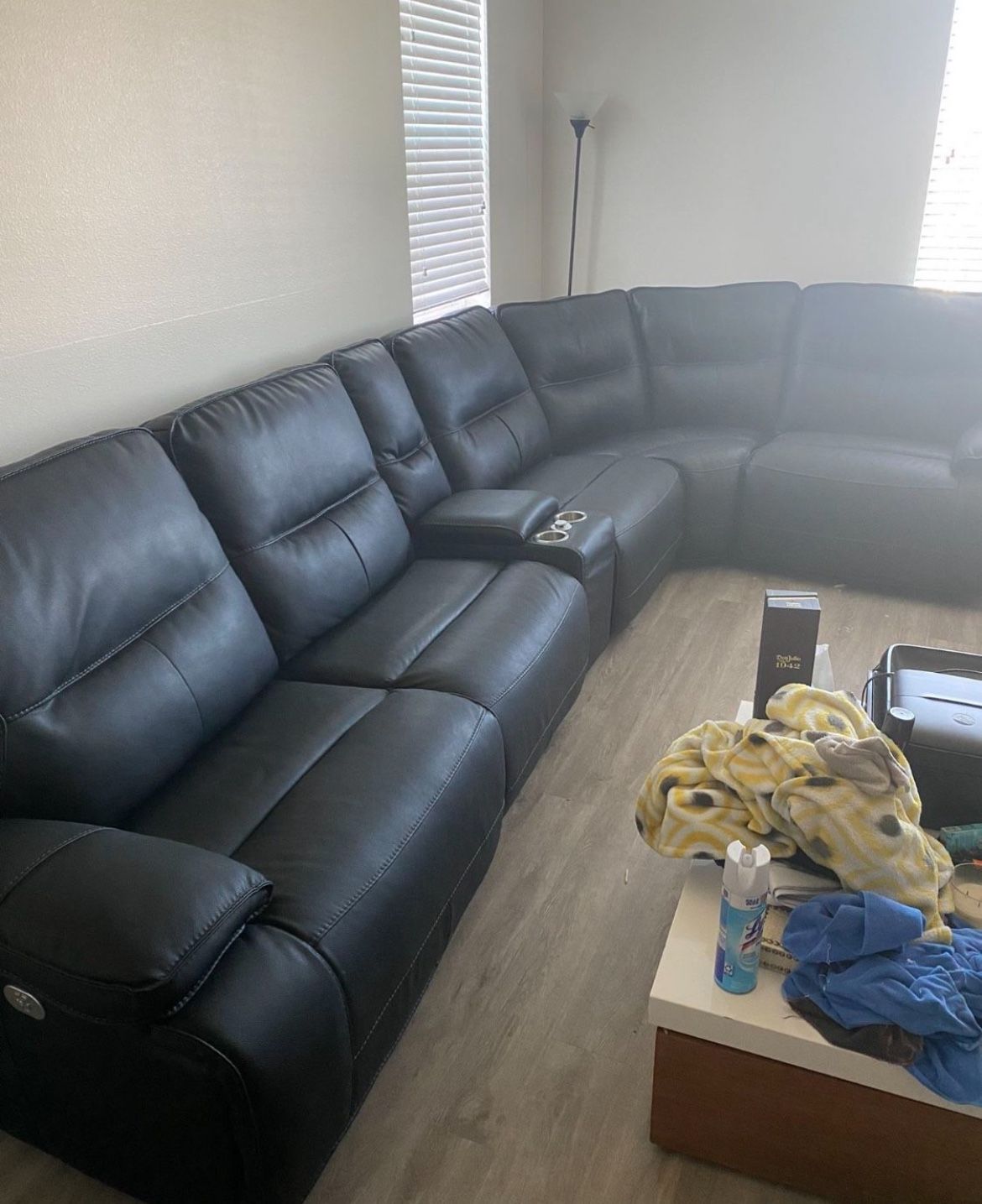 Black Leather Sectional Couch