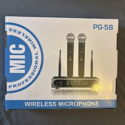 PG-58 Wireless Microphone  System, Metal  Wireless Mic. Set / Dynamic...