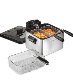Hamilton Beach Electric Deep Fryer With 3 Baskets And Lid, 4.5 Liters/19 Cups
