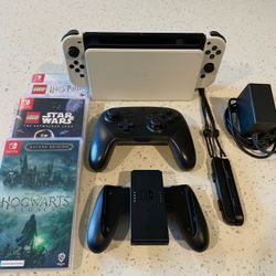 Nintendo Switch OLED Bundle with Games (All Accessories)