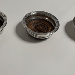 A Set Of 3 Antique Silver Plated  Wine Bottle Coasters.  