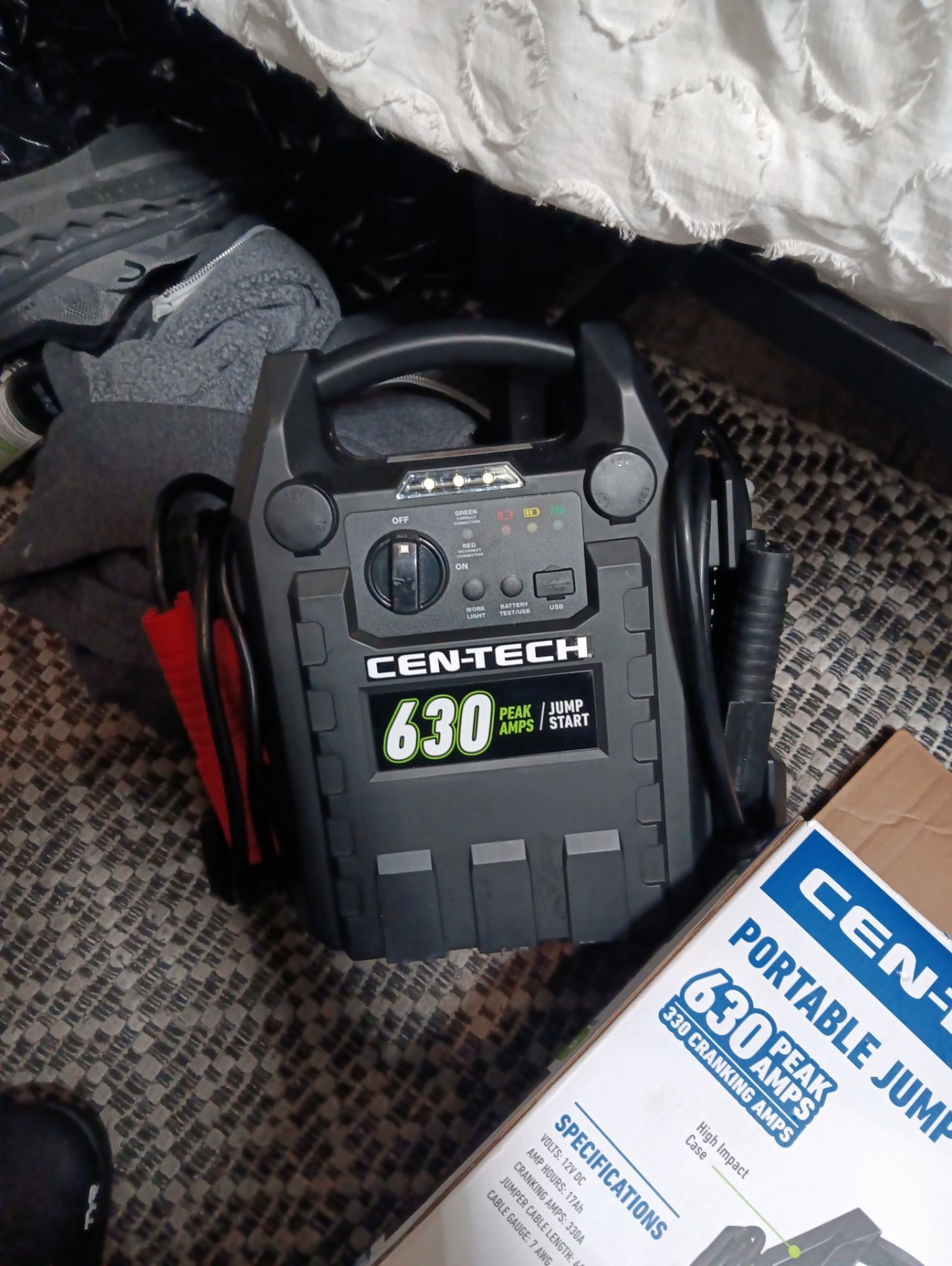 Cen-tech portable jumper pack 3in1