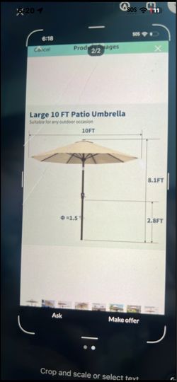 Beige umbrella square , brand new in box, 10ft