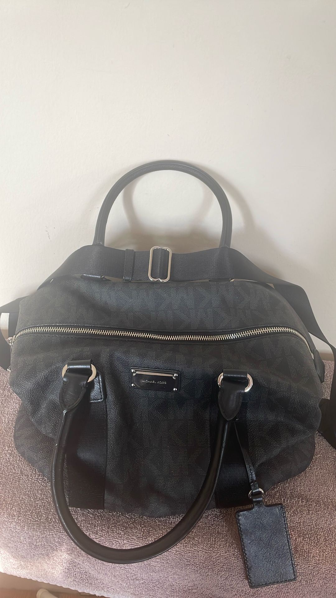 Michael Kors Black Monogram Duffle Bag