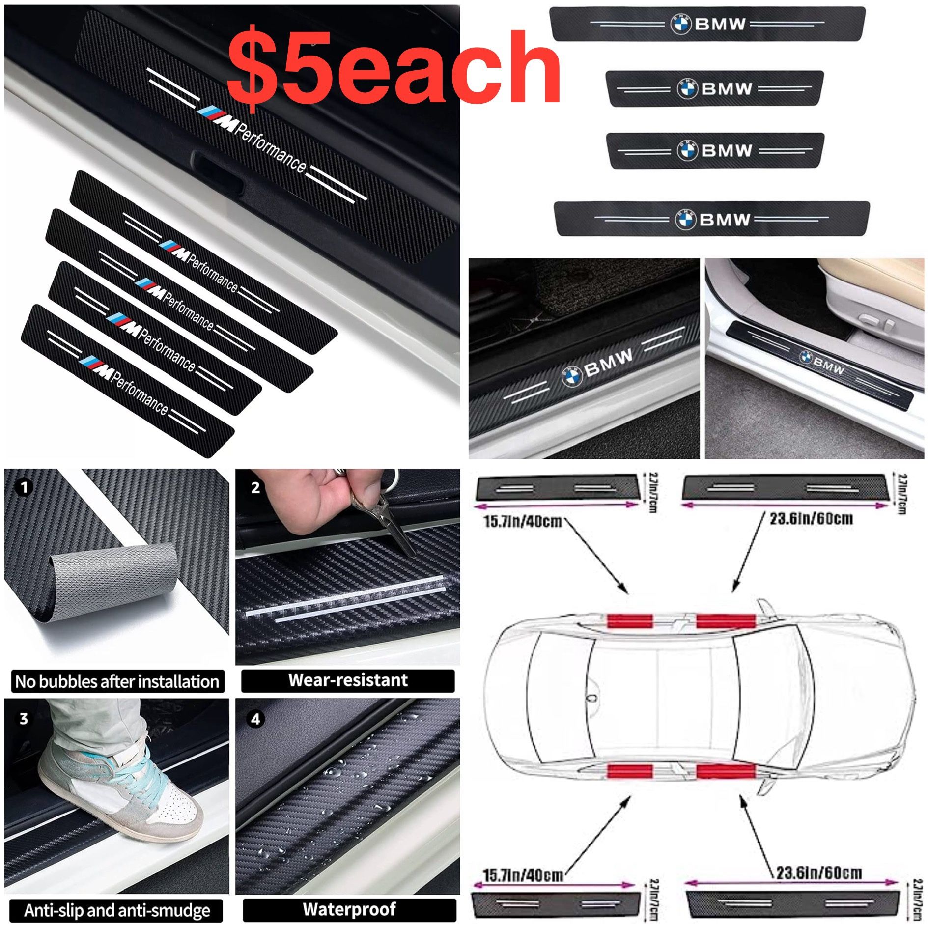 MADE FOR BMW DOOR SCUFF SILL PLATE ANTI SCRATCH COVER PROTECTOR UNIVERSAL