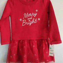 CARTER'S TODDLER RED DRESS SIZES 2Tand 3T...NEW WITH TAGS.... AVAILABLE IN SIZES 2T AND 3T
