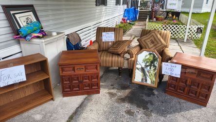 Two tables, two chairs, another table, all for 150