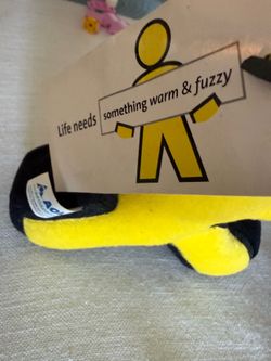 Vintage AOL Running man promo plushie with tag , Elsie Bordon promo and Heinz pickle promo