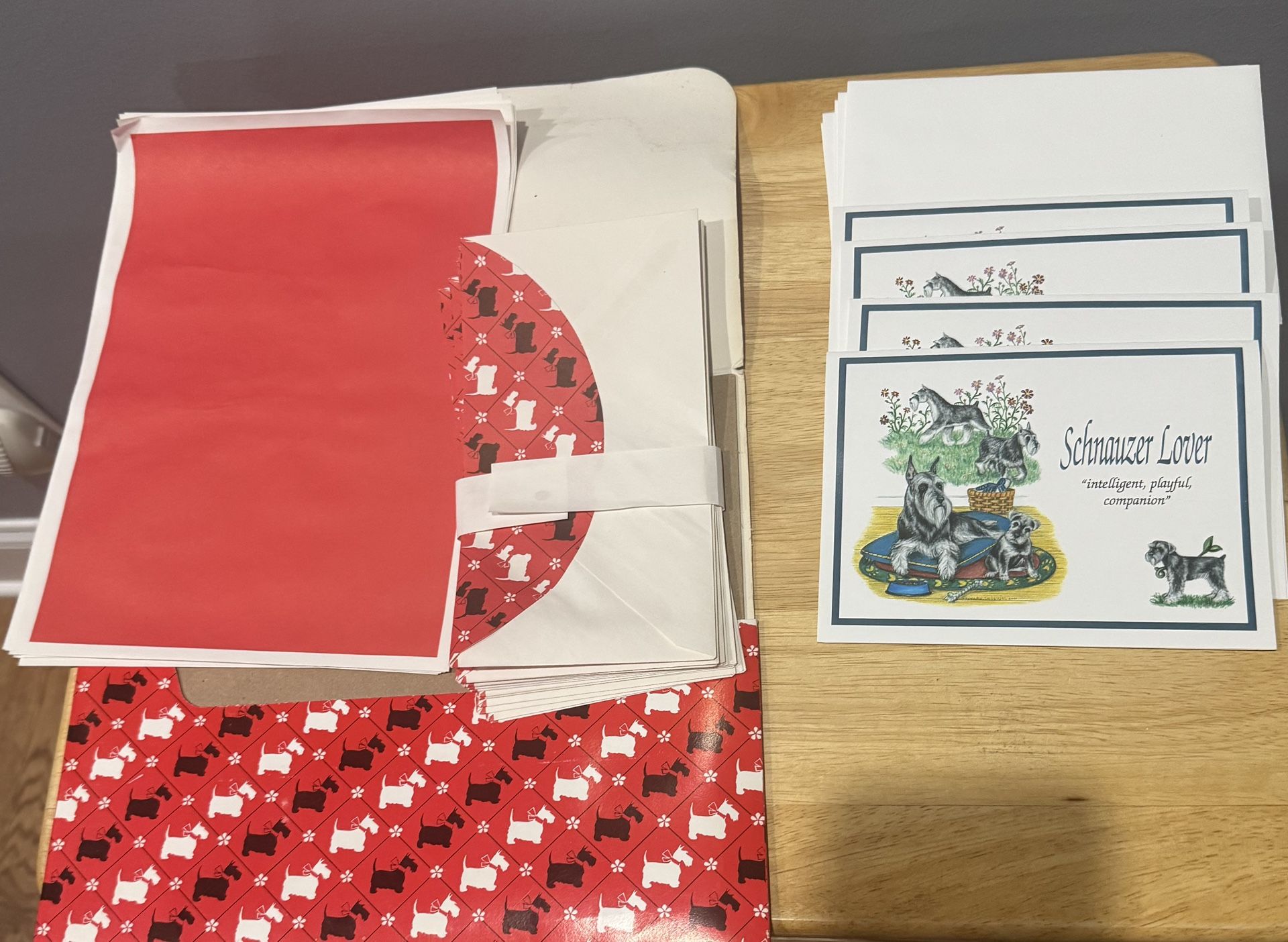 Schnauzers Stationary-7 with envelopes-7 & Blank Schnauzer cards-4 with 5 Envelopes-5; All for $2.00