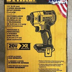 DEWALT DCF887B 3-Speed 1/4" Impact Driver 108926-2 JE
