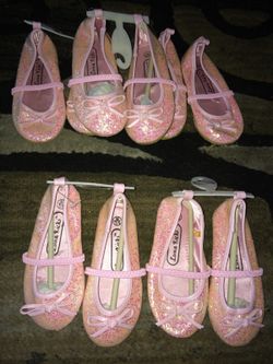 Pink glitter girl shoes