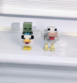 Minecraft Chicken Jockey & Chicken Exclusive Movie Meme Figurines 