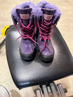 Kids UGG Butte II Waterproof Patent Sparkle Winter Boots - Purple (Size 2)