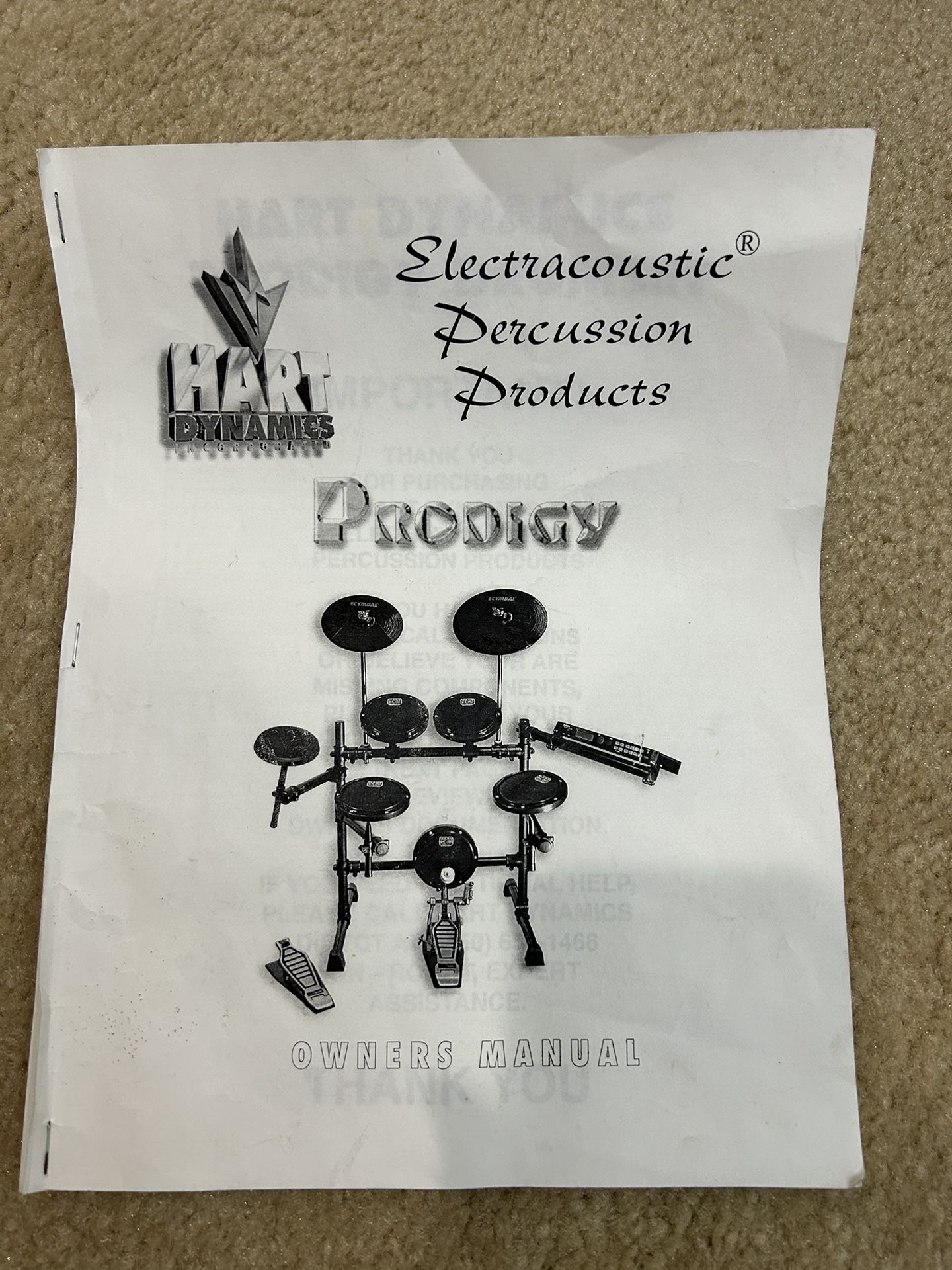 Hart Dynamics Percussion Prodigy 8 Piece Drum Set with Stand & Cables