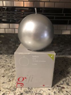 Silver Sphere Candle