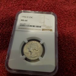 1956 D 25 C Quarter  MS 64