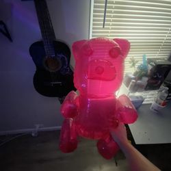 Pink inflatable gummy bear 