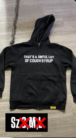 Awful Lotta Cough Syrup Zip Up Hoodie Black 
