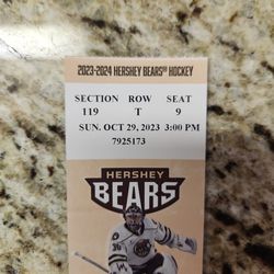 Hershey Bears Tickets (2) 10/29 v. Wilkes Barre Scranton Penguins