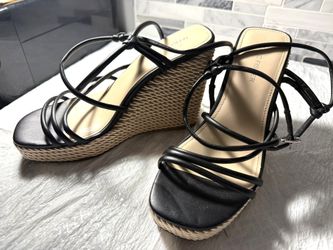 Marc Fisher Lace Up Espadrille Wedges  4” 
