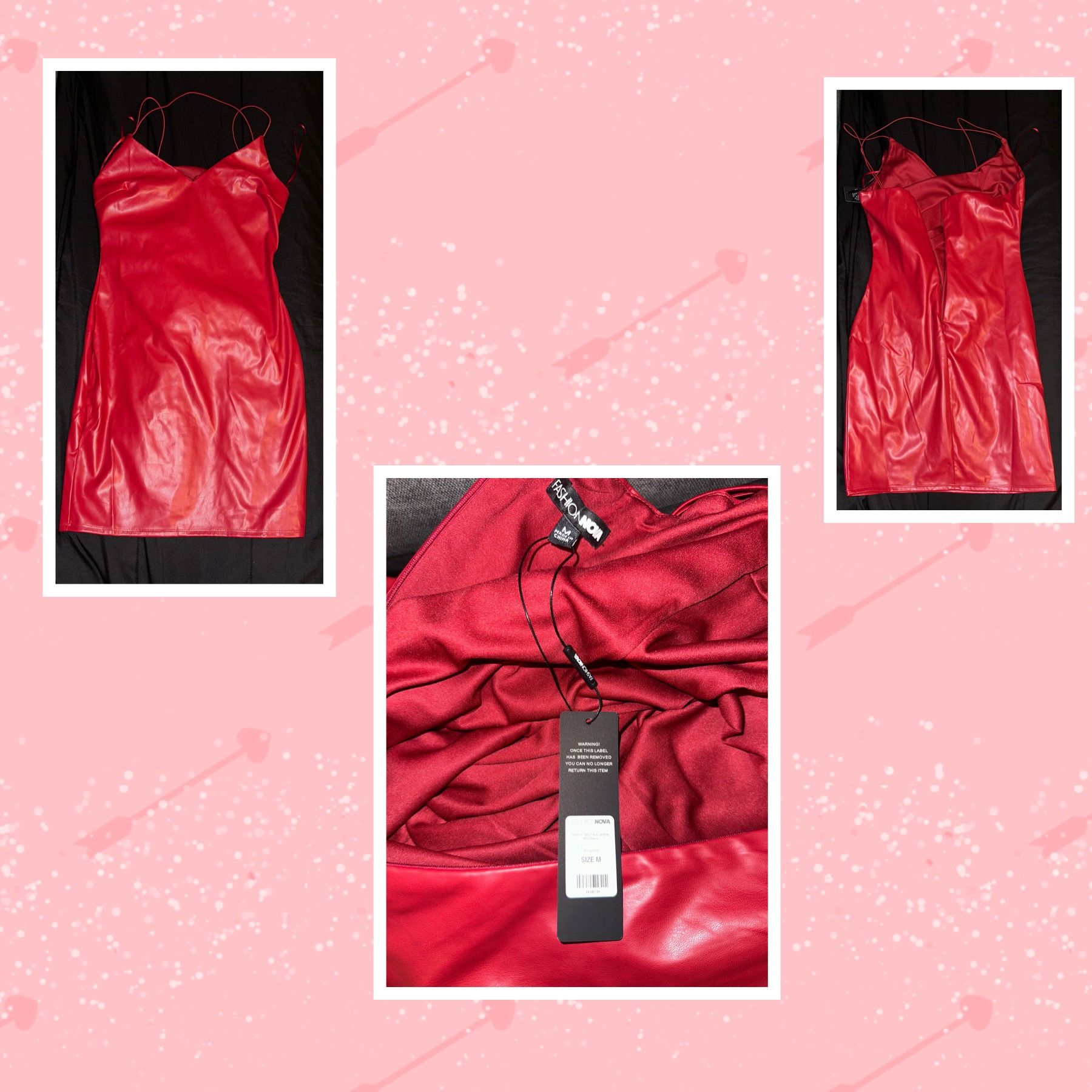 Fashion Nova Leather Mini Dress 