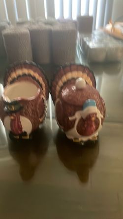Thanksgiving Turkey Ceramic Sugar and Creamer set