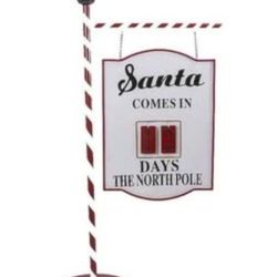 Lit Metal Santa Countdown Sign Christmas Decor (Brand New) (Retails for $200)