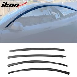 Fits 2020-2025 Tesla Model Y ABS Tape-on Window Visor Sun Rain Guard 4PCS Matte Black