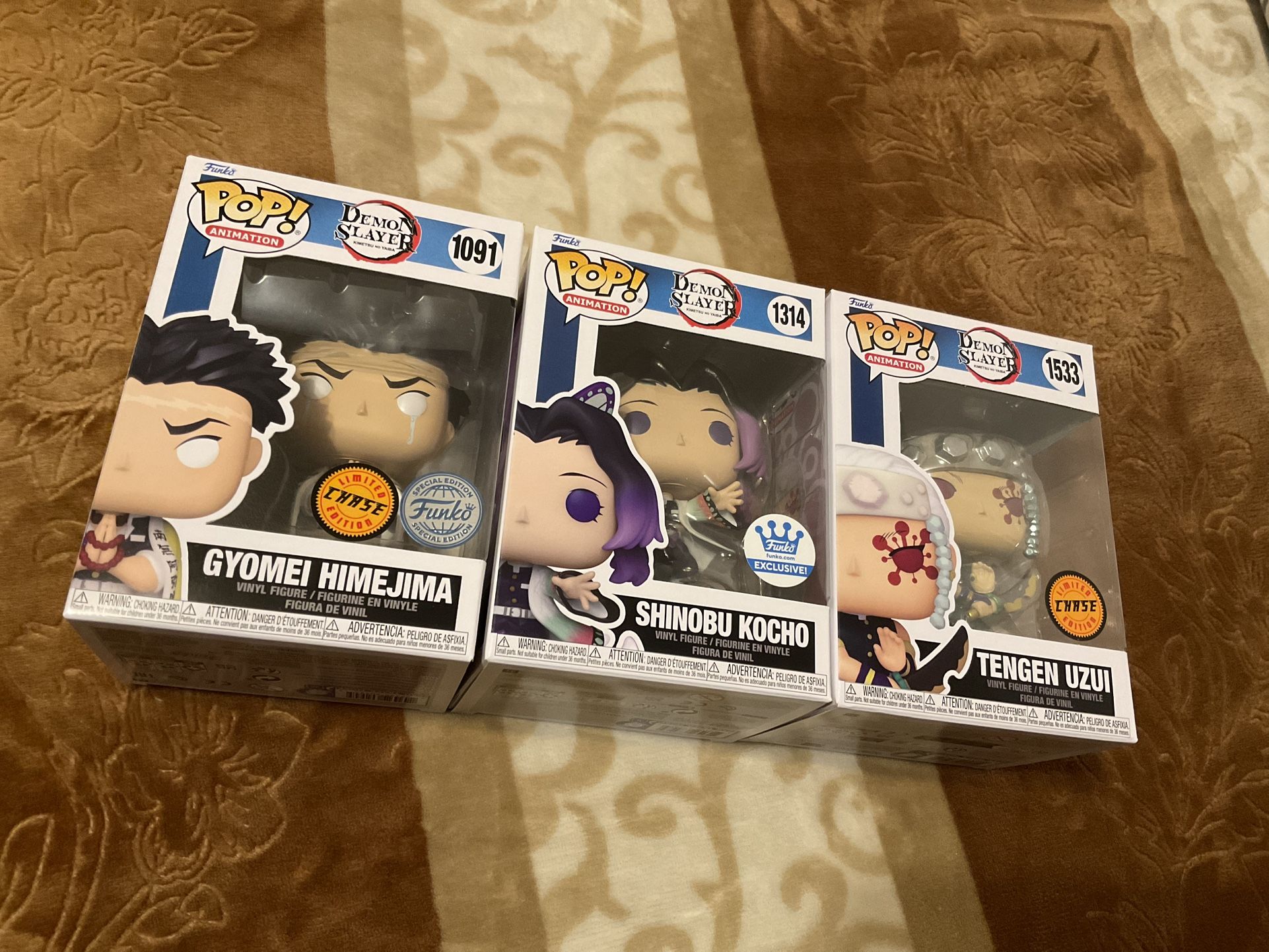 Demon slayer anime Funko pops Gyomei, Shinobu, Tengen Funko pops