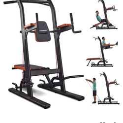 Power Tower W/Bench & Straps