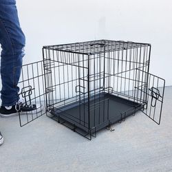 Brand New $30 Folding 24” Dog Cage 2-Door Folding Pet Crate Kennel w/ Tray 24”x17”x19” 