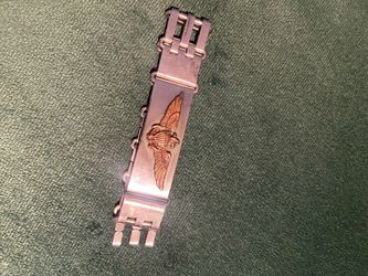 Silver Metal Bracelet with Navy air wings