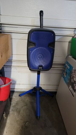 QFX Bluetooth Party Speaker / Karaoke w/Wireless Microphone, Stand and Power Cable