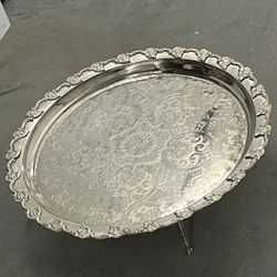 Intricate Raised Silver Platter