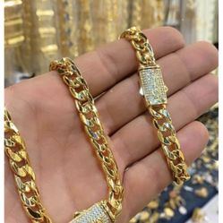 Jewellery Set Plated 21 K Gold 