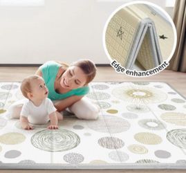 Baby PlayMat 79x71x06, Extra Large Baby Mat for Floor, Foldable Play XPE Foam Mat, Reversible Crawling Mat for Baby, Waterproof, Safe & Thick Playmats