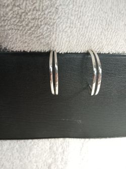Silver Earrings, Square Hoop Style, $25, Square Hammered Look, pickup in the SW 89103