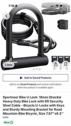 Sportneer Heavy Duty Bike U-Lock with Cable