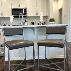 Stools Bar Stools Gray Leather Good quality