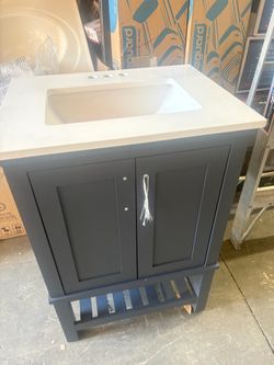 24 inch real wood vanity