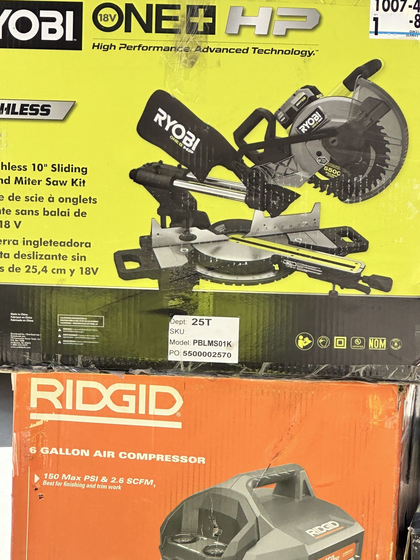 Ryobi Mitter Skidding 10” Saw New 18v Comes With Battery And Charger