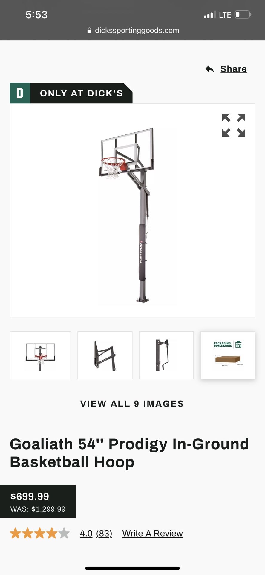 Goaliath Basketball Hoop