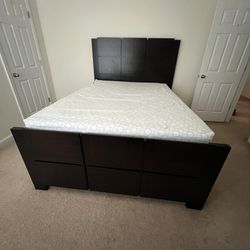 Queen Sized Bed, Frame, And Headboard