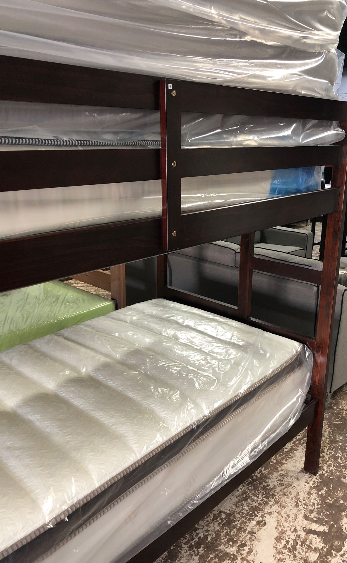 Dark walnut Twin Bunk Bed
