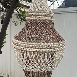 Vintage Seashell Chandelier Boho Hanging Macrame Fixture