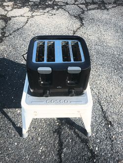 Rival 4 Slot Toaster - black with wide slots for bagels, English muffins etc. 