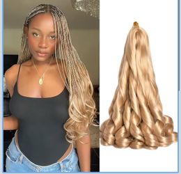 French Curly Braiding Hair 16 Inch 75g/Pack Bouncy Curly Braiding Hair Loose Wavy Braiding Hair Extensions Synthetic Hair Extensions for Black Women(1
