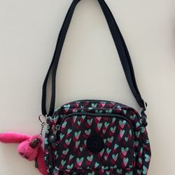 Kipling Crossbody Bag – Colorful Heart Pattern
