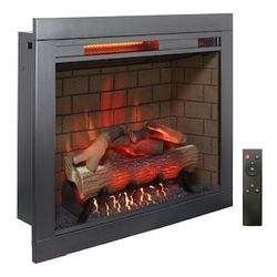 28 Inch Wall Mounted Electric Heater Fireplace With Remote Control