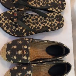 Coach  Flip Flops And Flats Used Size 6.5 Both For $5